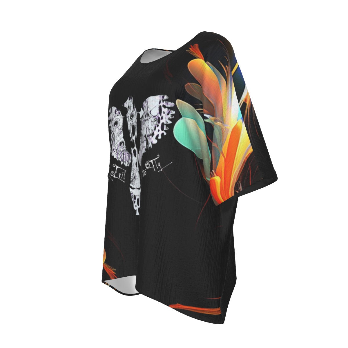I Tell My Evil Where to Fly Women's Bat Sleeve Shirt | Motorcycle Apparel - Aaria Tees Aaria Tees