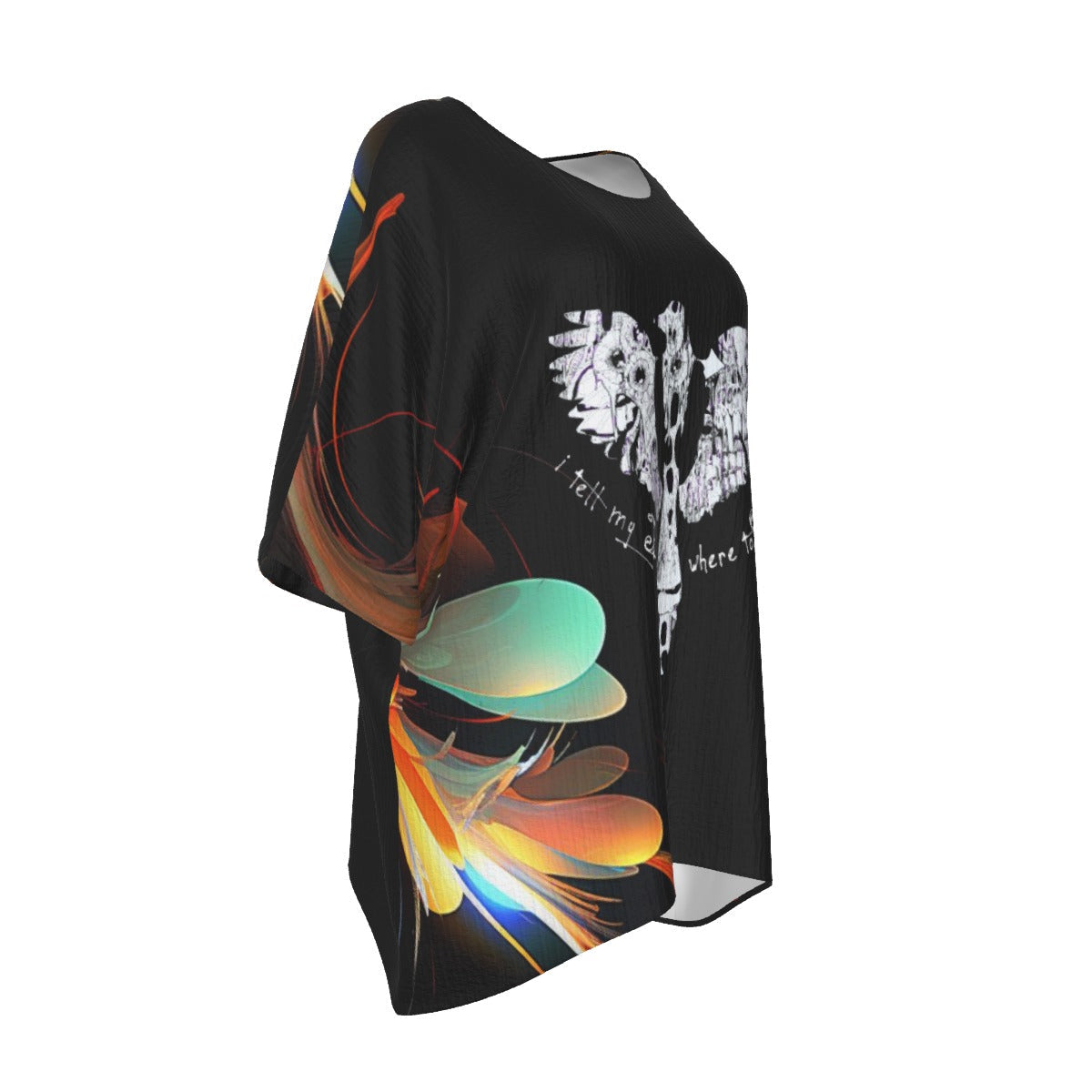 I Tell My Evil Where to Fly Women's Bat Sleeve Shirt | Motorcycle Apparel - Aaria Tees Aaria Tees