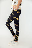 Iowa Black Tigerhawk Leggings - Aaria Tees Aaria Tees