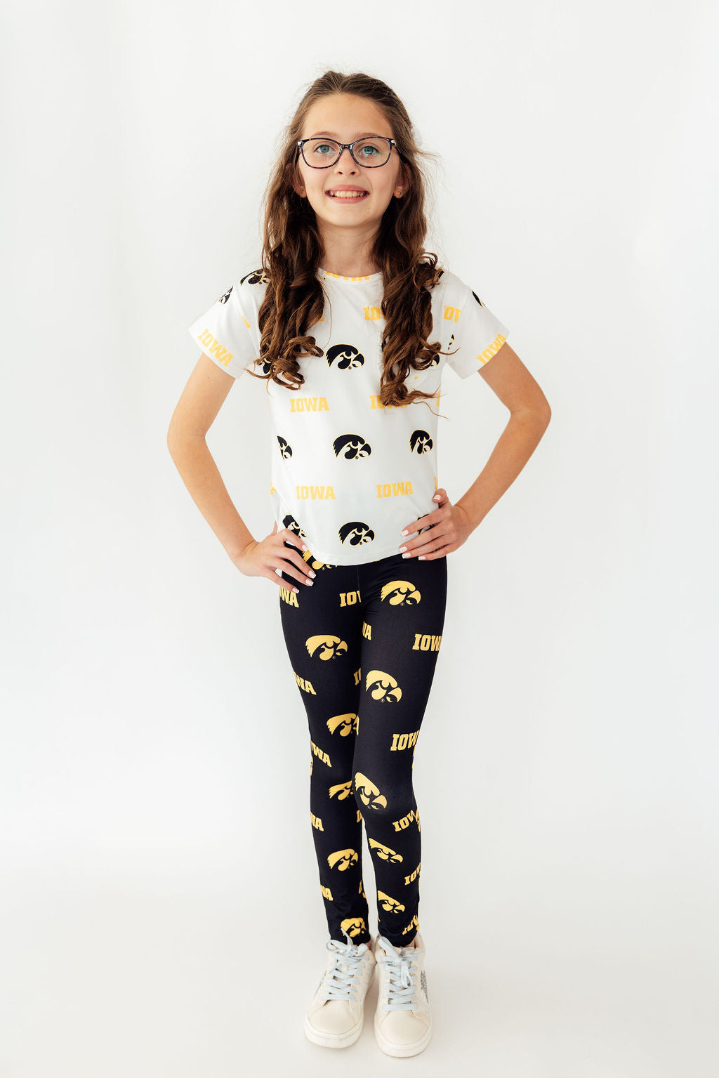 Iowa Black Tigerhawk Leggings - Aaria Tees Aaria Tees