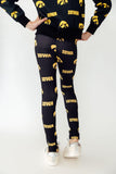 Iowa Black Tigerhawk Leggings - Aaria Tees Aaria Tees
