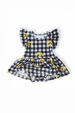Iowa Plaid Tigerhawk Flutter Twirl Bodysuit - Aaria Tees Aaria Tees