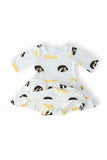 Iowa White Tigerhawk 3/4 Sleeve Twirl Bodysuit - Aaria Tees Aaria Tees