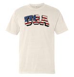 USA Flag Lettering (Front) - Aaria Tees Aaria Tees