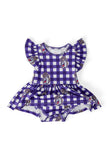 JMU Plaid Duke Dog Flutter Twirl Bodysuit - Aaria Tees Aaria Tees