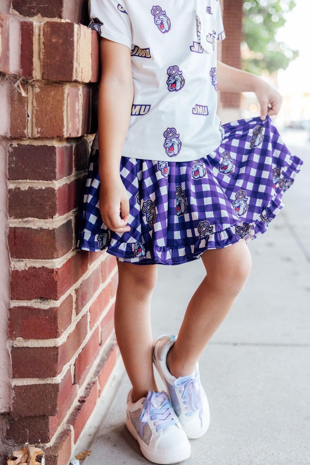 JMU Plaid Duke Dog Twirl Skort - Aaria Tees Aaria Tees