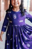 JMU Purple Duke Dog 3/4 Sleeve Pocket Twirl Dress - Aaria Tees Aaria Tees