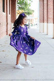 JMU Purple Duke Dog 3/4 Sleeve Pocket Twirl Dress - Aaria Tees Aaria Tees