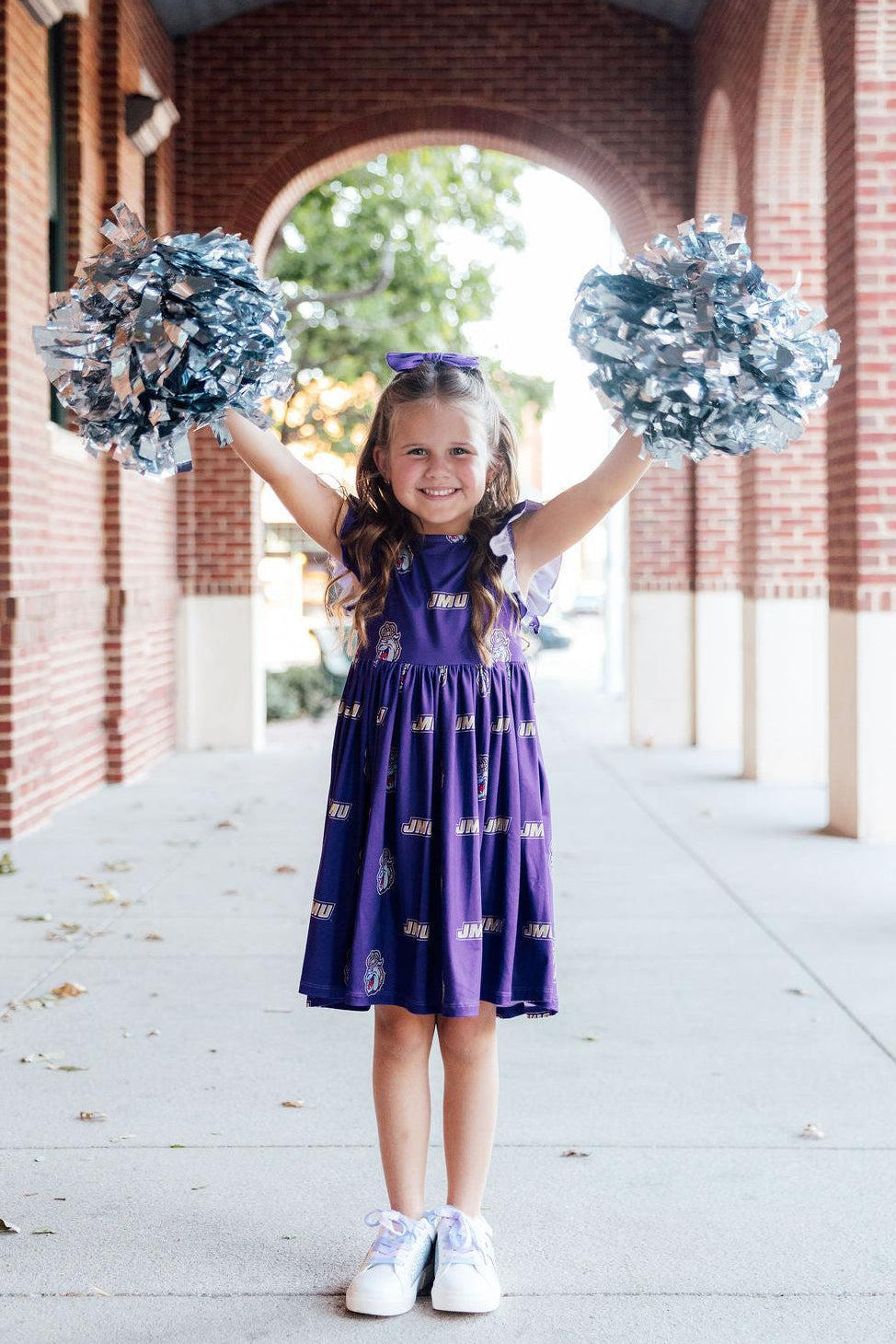JMU Purple Duke Dog Flutter Twirl  Dress - Aaria Tees Aaria Tees