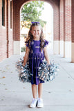 JMU Purple Duke Dog Flutter Twirl  Dress - Aaria Tees Aaria Tees