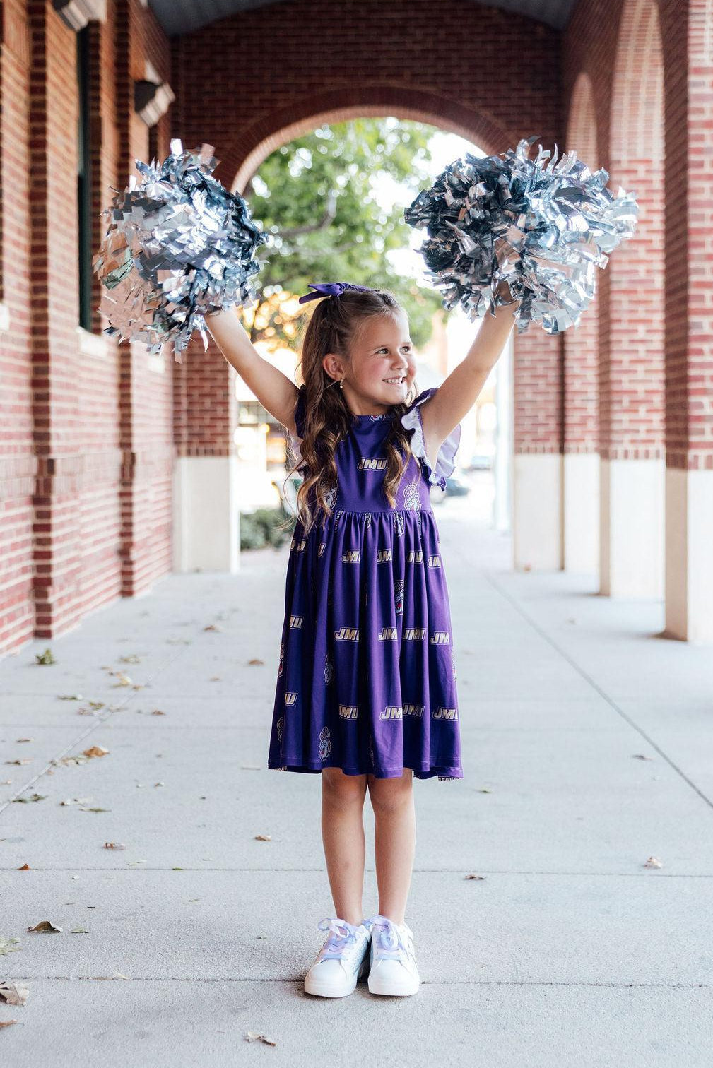 JMU Purple Duke Dog Flutter Twirl  Dress - Aaria Tees Aaria Tees