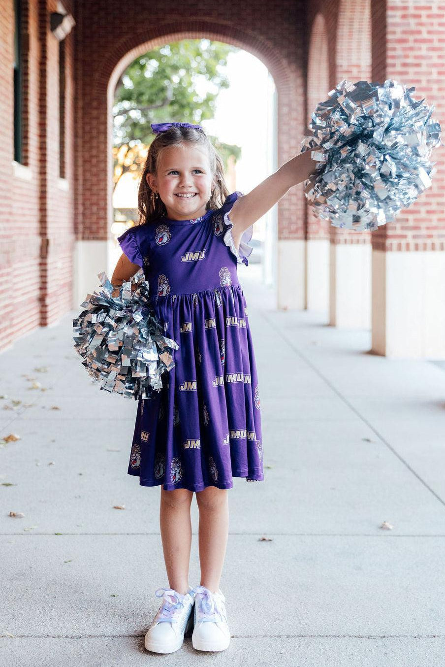 JMU Purple Duke Dog Flutter Twirl  Dress - Aaria Tees Aaria Tees