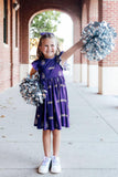 JMU Purple Duke Dog Flutter Twirl  Dress - Aaria Tees Aaria Tees