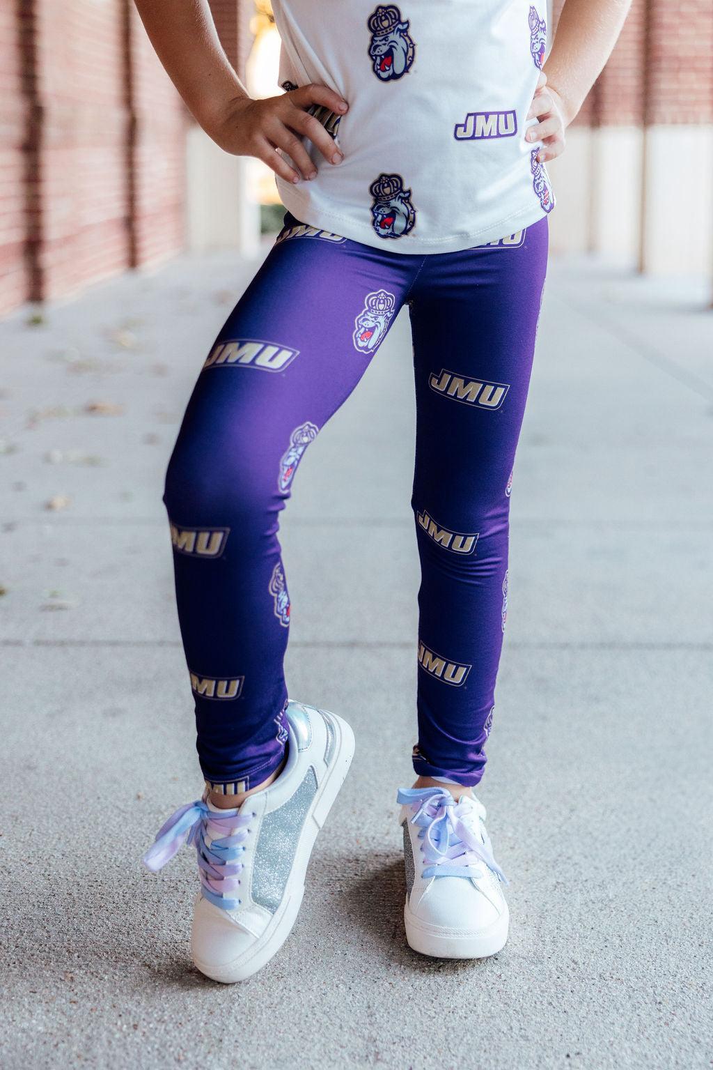 JMU Purple Duke Dog Leggings - Aaria Tees Aaria Tees