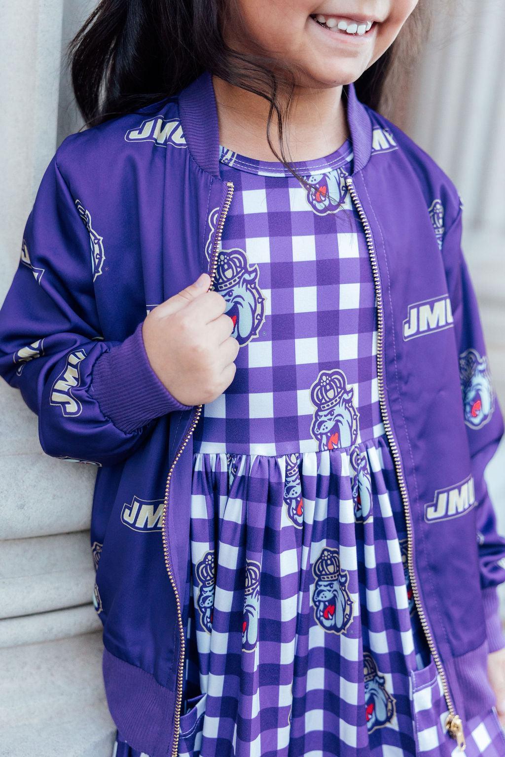JMU Purple Duke Dog Satin Jacket - Aaria Tees