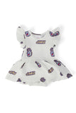 JMU White Duke Dog Flutter Twirl Bodysuit - Aaria Tees Aaria Tees