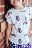 JMU White Duke Dog Ruffle Pocket Tee - Aaria Tees Aaria Tees