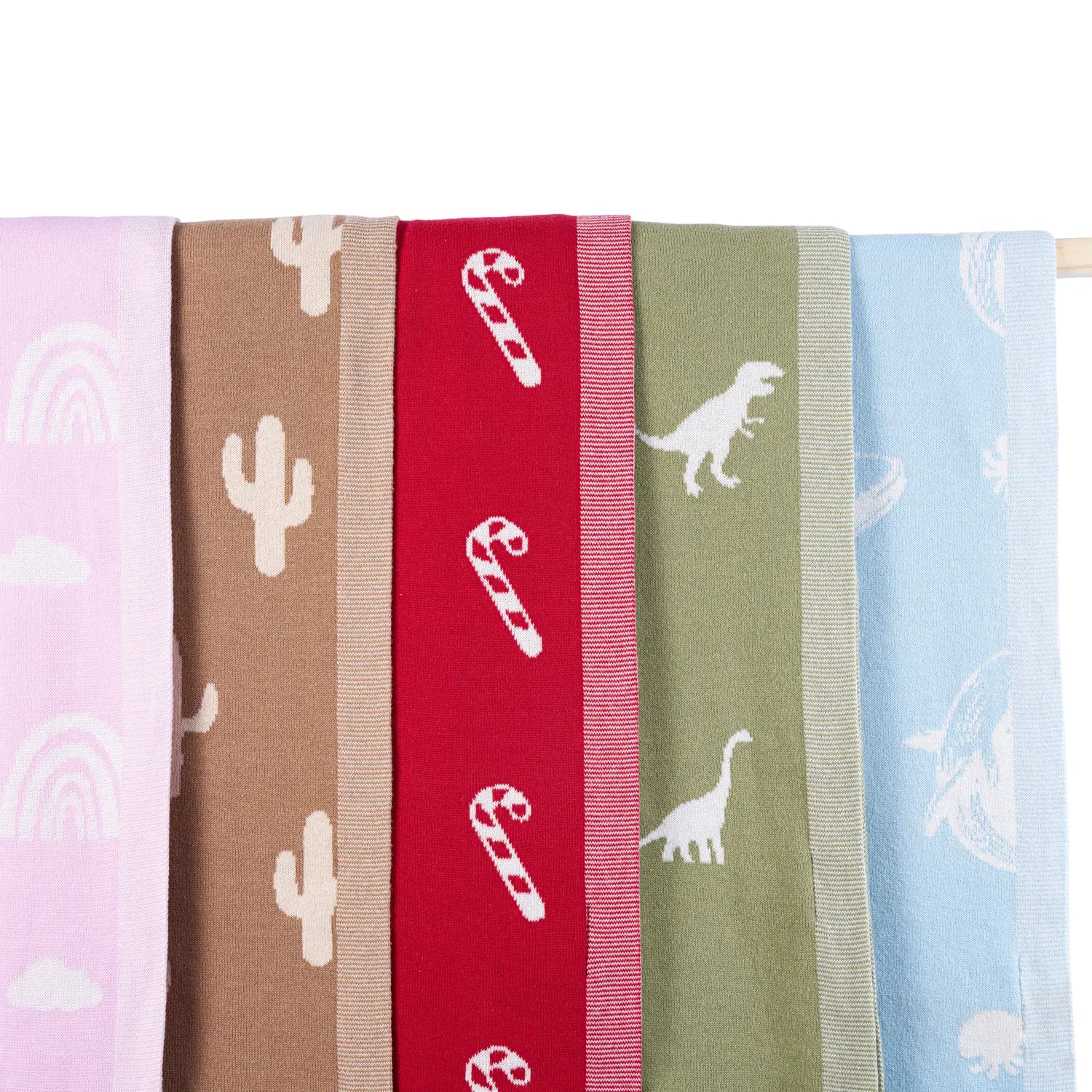 Rainbow Lilac Jacquard Knit Baby Blanket - Aaria Tees Aaria Tees
