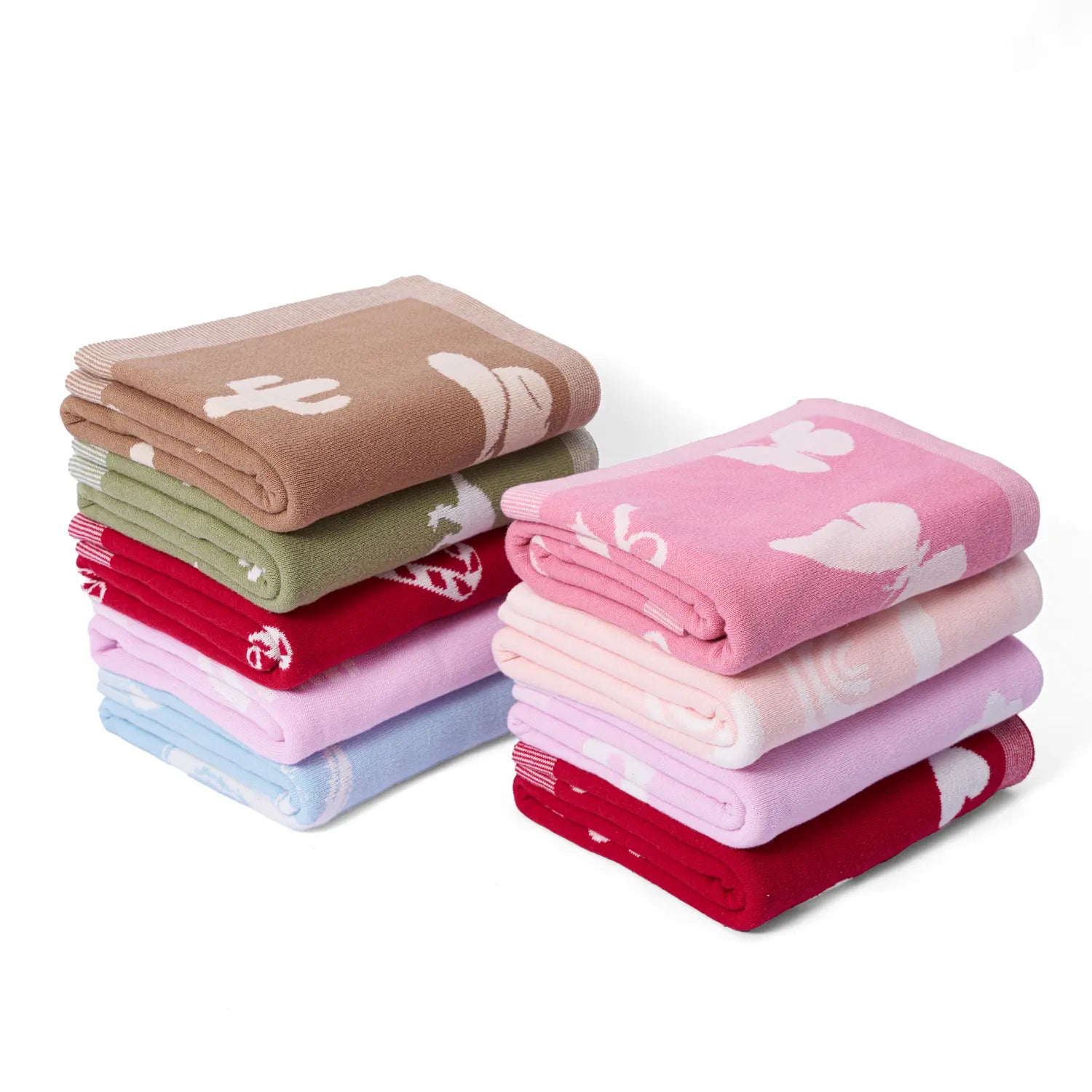 Rainbow Lilac Jacquard Knit Baby Blanket - Aaria Tees Aaria Tees