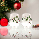 Christmas Holly Stemless Wine Glasses Aaria Tees