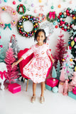 Jingle Bells 3/4 Sleeve Pocket Twirl Dress - Aaria Tees Aaria Tees