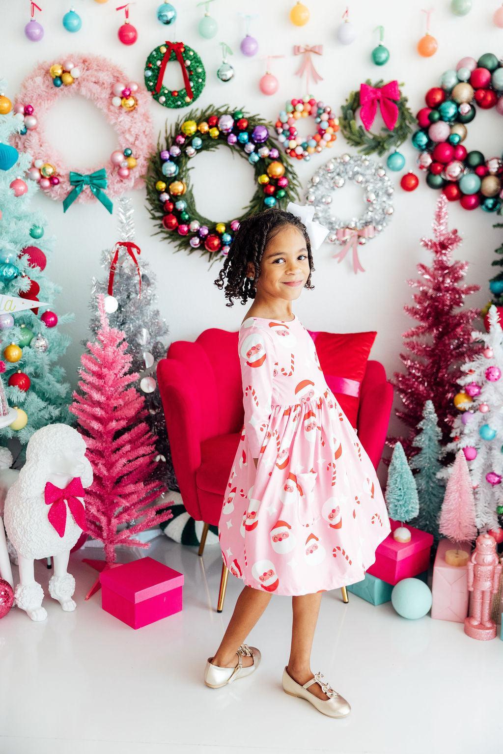 Jingle Bells 3/4 Sleeve Pocket Twirl Dress - Aaria Tees Aaria Tees