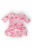 Jingle Bells 3/4 Sleeve Twirl Bodysuit - Aaria Tees Aaria Tees