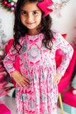 Jingle Bows L/S Pocket Twirl Dress - Aaria Tees Aaria Tees
