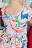 Jingle Saurus L/S Pocket Twirl Dress - Aaria Tees Aaria Tees