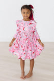 Jolly Old Saint Nick 3/4 Sleeve Ruffle Twirl Dress - Aaria Tees Aaria Tees