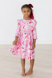 Jolly Old Saint Nick 3/4 Sleeve Ruffle Twirl Dress - Aaria Tees Aaria Tees