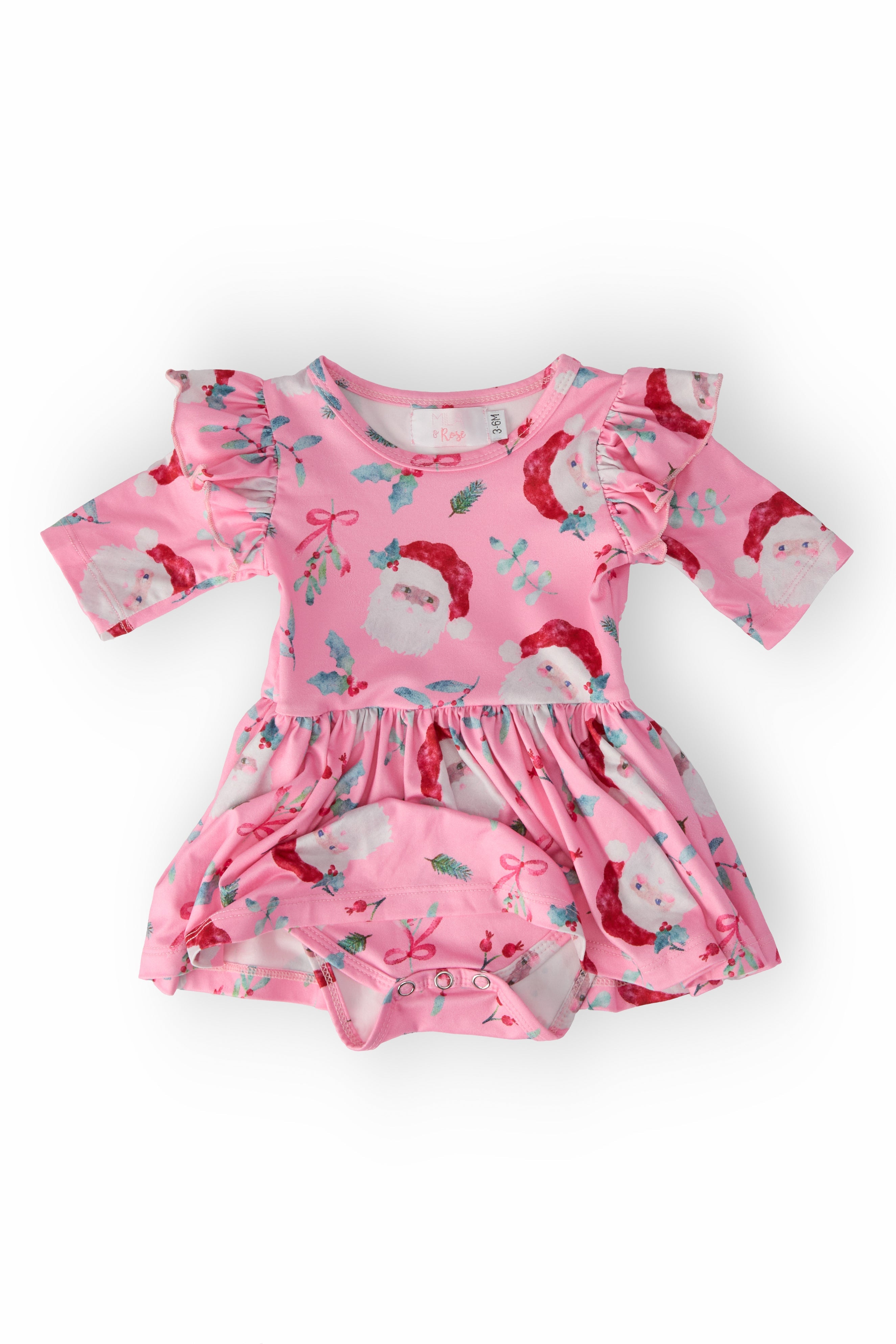 Jolly Old Saint Nick Twirl Flutter Bodysuit - Aaria Tees Aaria Tees