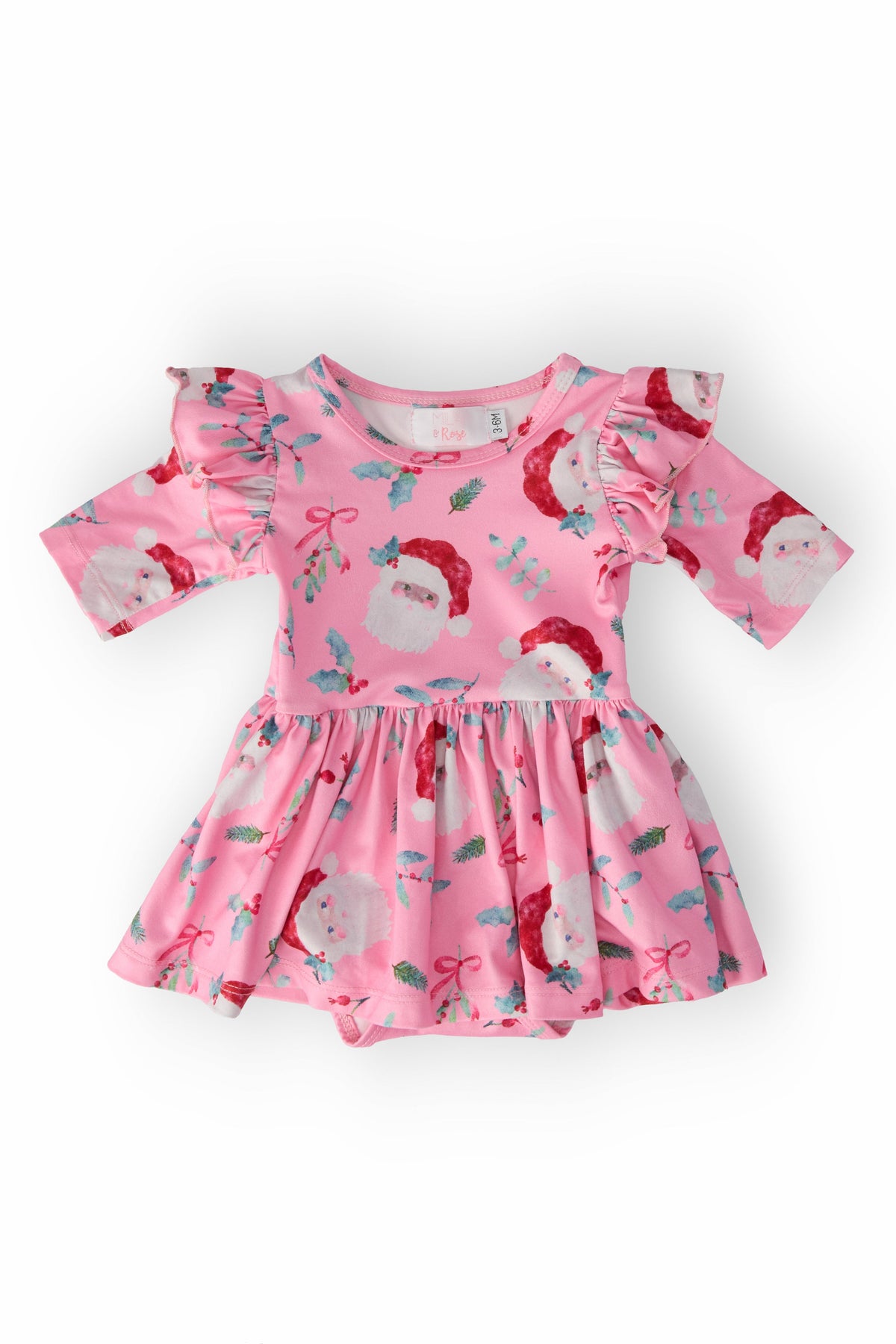Jolly Old Saint Nick Twirl Flutter Bodysuit - Aaria Tees