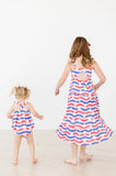 July Vibes Ruffle Cross Back Romper - Aaria Tees Aaria Tees