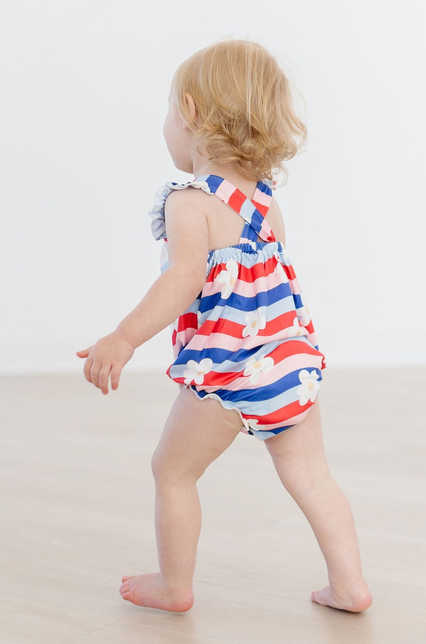 July Vibes Ruffle Cross Back Romper - Aaria Tees Aaria Tees