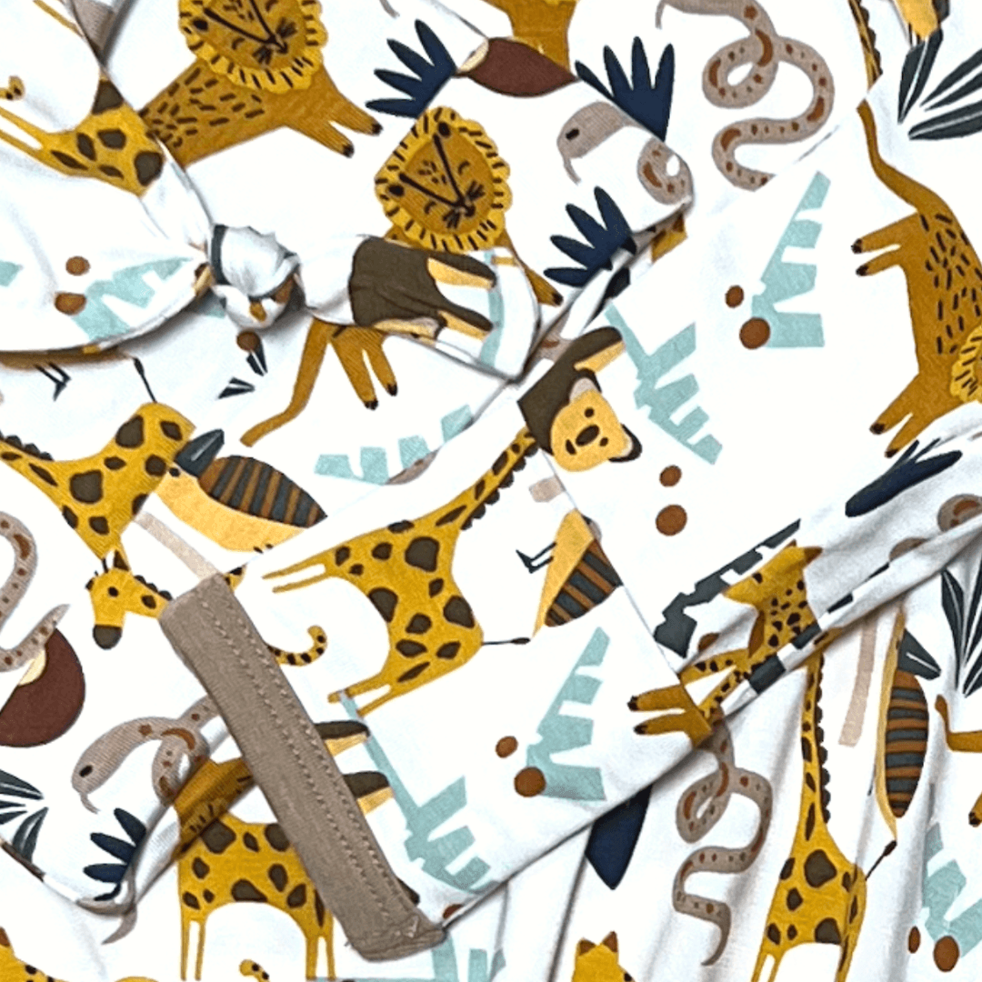 Jungle Friends Newborn Bamboo Gown - Aaria Tees Aaria Tees