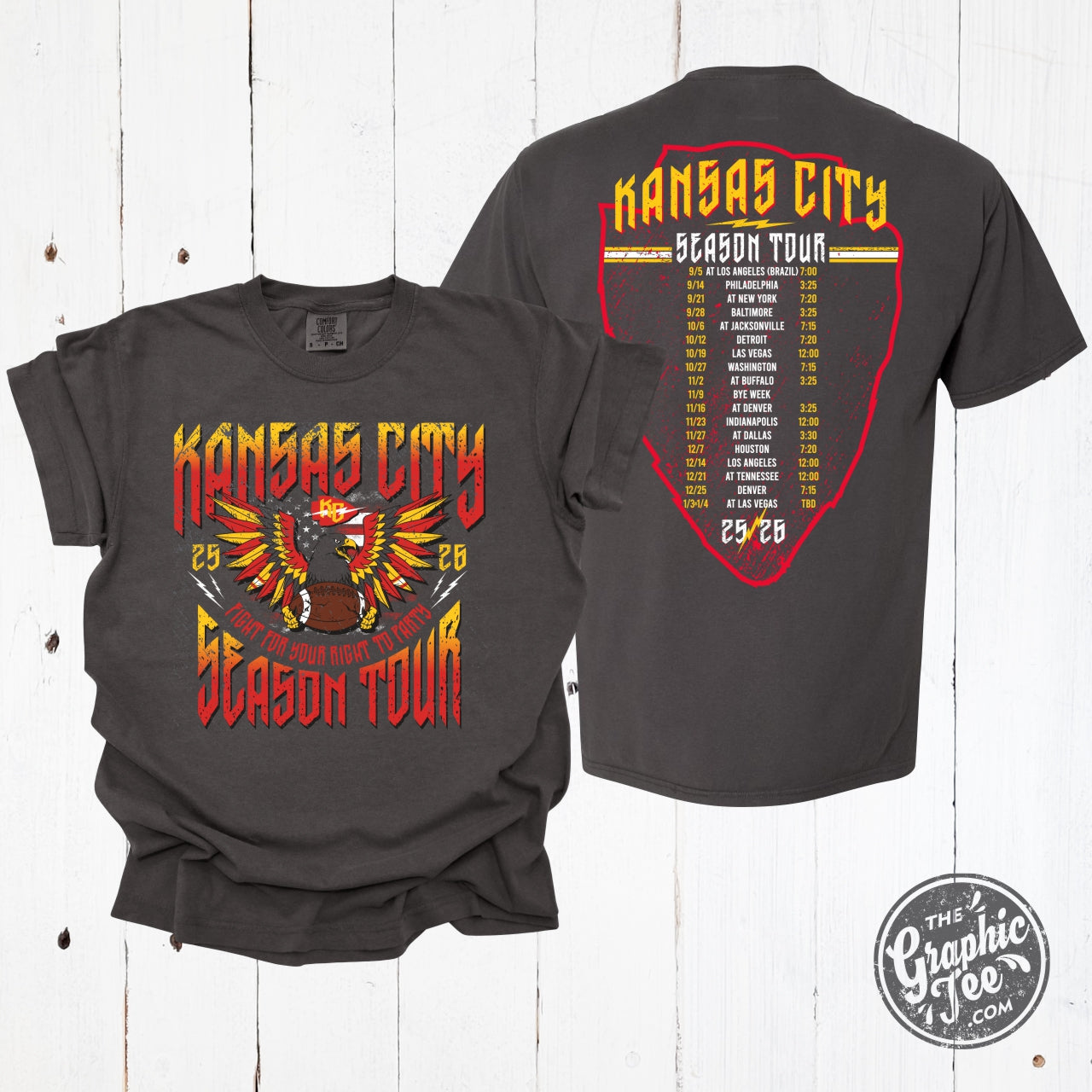 Kansas City Season Tour Concert Comfort Wash Unisex Short Sleeve Tee - Aaria Tees Aaria Tees