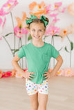 Kelly Green Ruffle Pocket Tee - Aaria Tees Aaria Tees