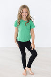 Kelly Green Ruffle Pocket Tee - Aaria Tees Aaria Tees