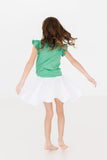 Kelly Green S/S Ruffle Tee - Aaria Tees Aaria Tees