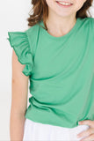 Kelly Green S/S Ruffle Tee - Aaria Tees Aaria Tees