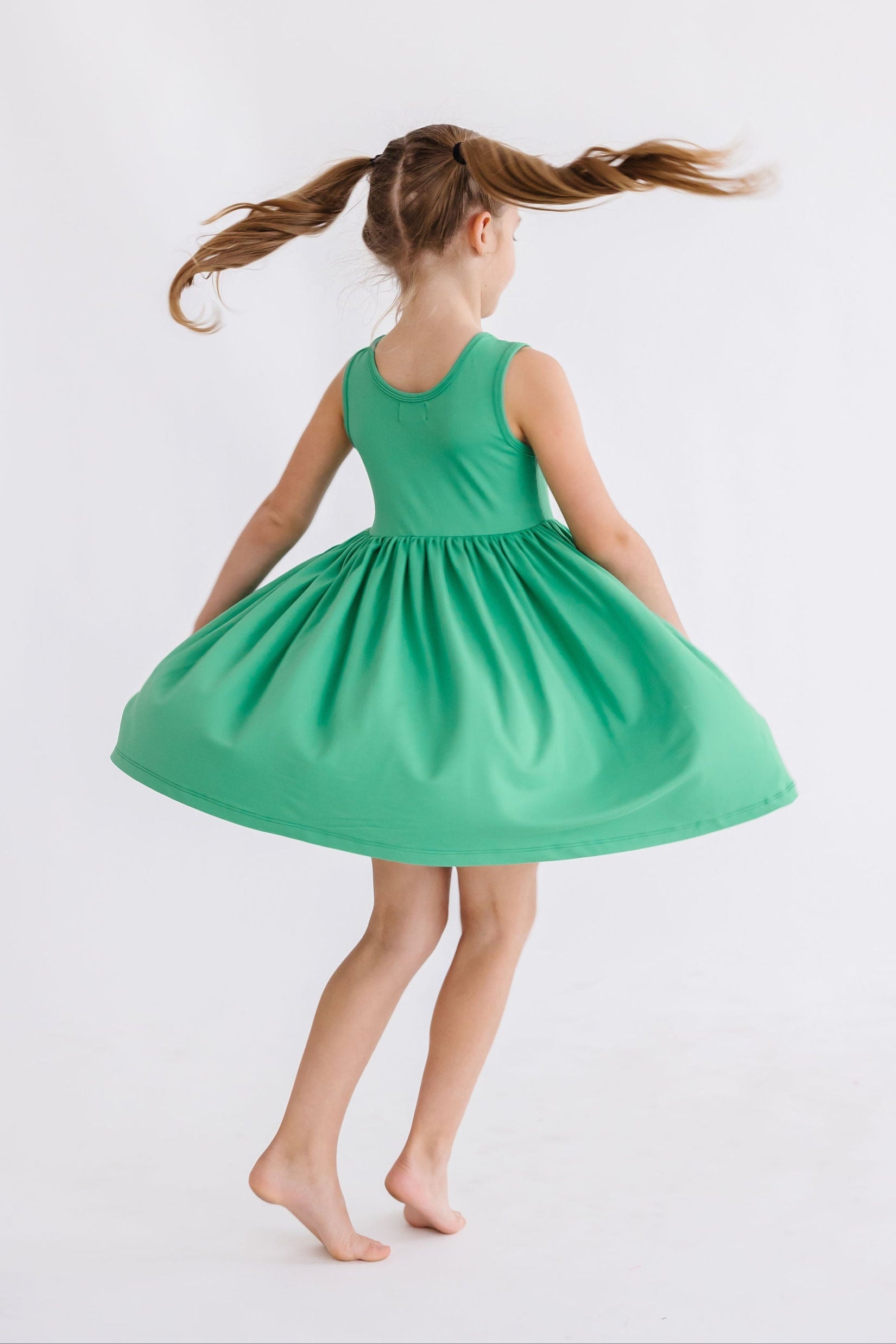Kelly Green Tank Pocket Twirl Dress - Aaria Tees Aaria Tees