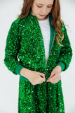 Kelly Green Velvet Sequin Jacket - Aaria Tees Aaria Tees