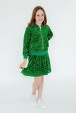 Kelly Green Velvet Sequin Jacket - Aaria Tees Aaria Tees
