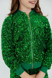 Kelly Green Velvet Sequin Jacket - Aaria Tees Aaria Tees
