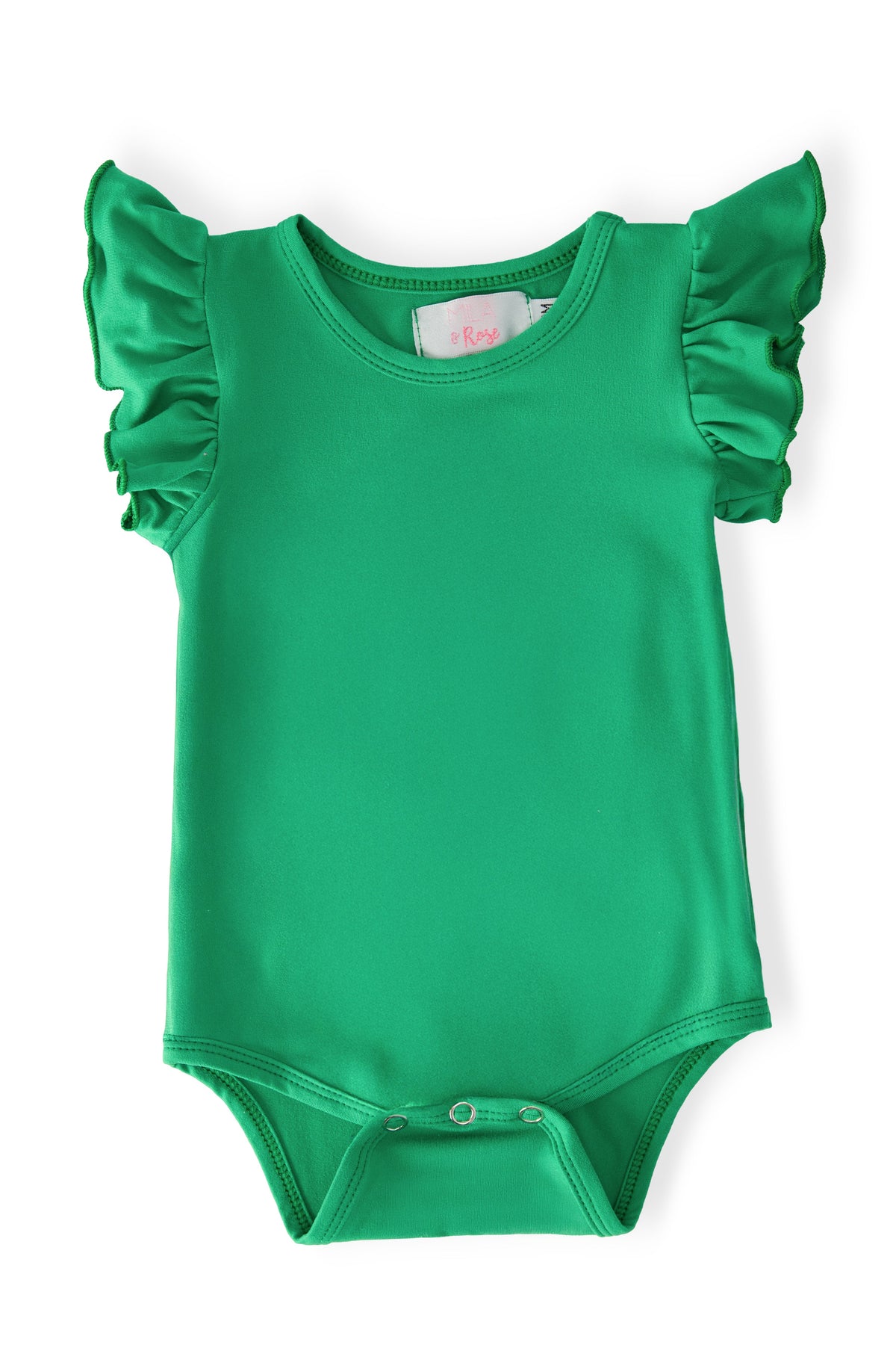 Kelly Green S/S Flutter Bodysuit - Aaria Tees