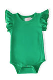 Kelly Green S/S Flutter Bodysuit - Aaria Tees Aaria Tees