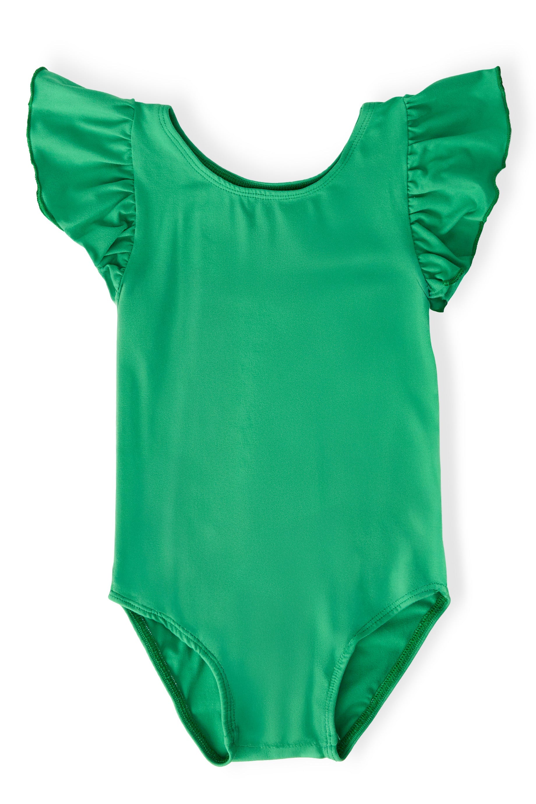 Kelly Green S/S Flutter Sleeve Leotard - Aaria Tees Aaria Tees