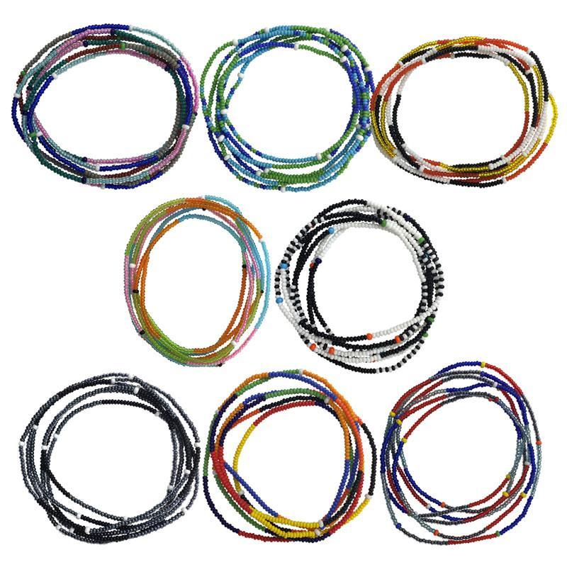 Kenyan Beaded Stretch Strand Necklace Bracelet - Aaria Tees