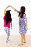 Kitties in the Clouds 3/4 Sleeve Pocket Twirl Dress - Aaria Tees Aaria Tees